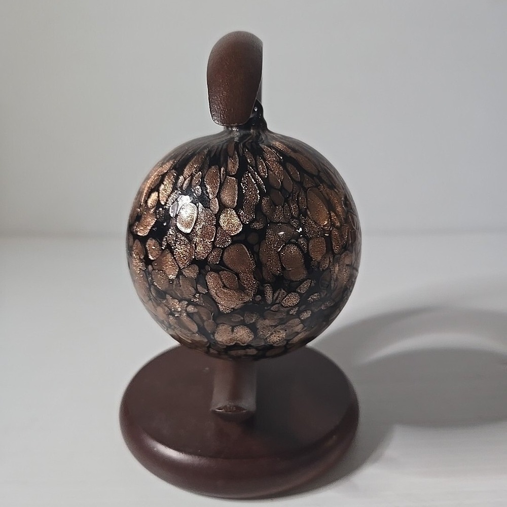 Enesco Art Glass Orb Moon Stand Unisex OS Copper Vintage Celestial - Picture 2 of 6